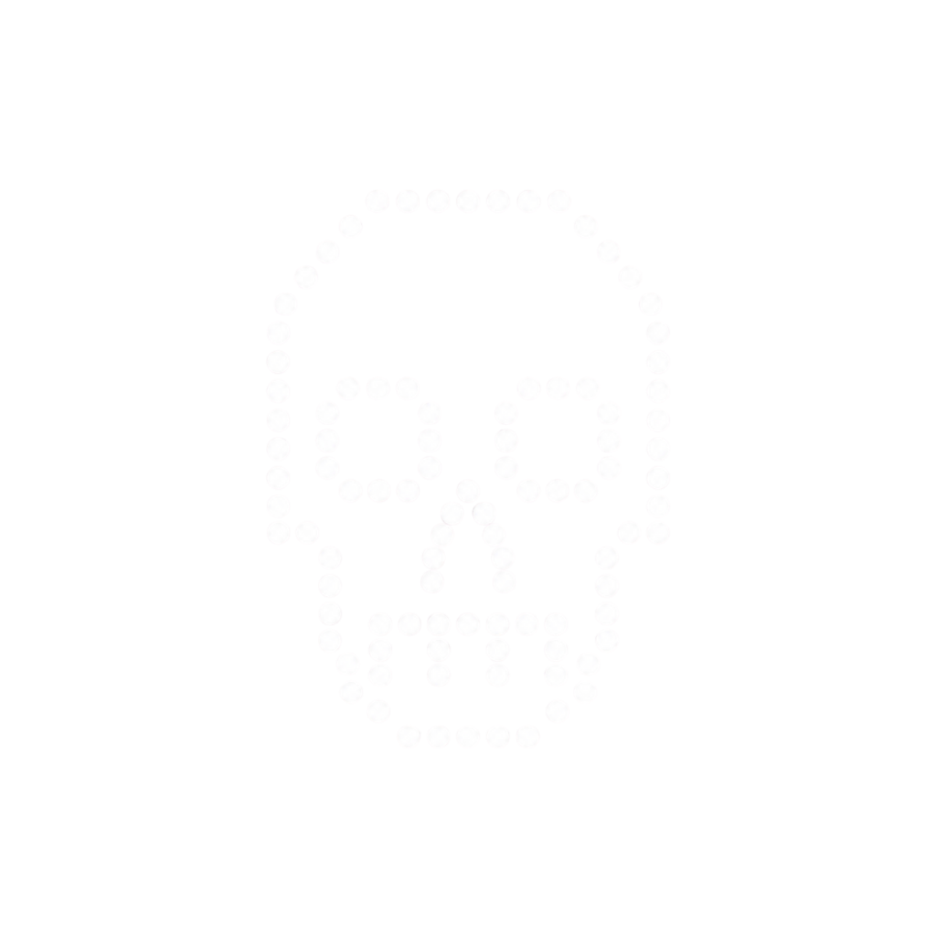 D4rk logo, a skull drawn in white dots